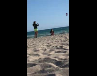 Collab IITW - Girl bikini kneel sand beach sexy video