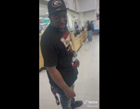 Guy wears fake bare feet in Walmart