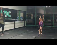 little girl gymnast face plant scorpion