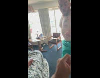 Man does bottle cap challenge with Sprite bottle, kicks cap and soda explodes everywhere