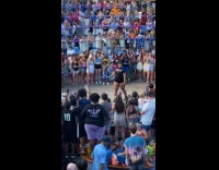 CJ the trainer hyping crowd on carnival cruise 