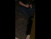 Guy jumps over yellow caution pole and lands hard on his elbow