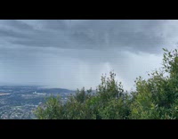 Rain shower view mountain overcast trees city part 1
