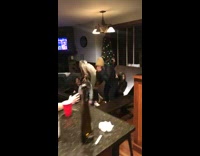 Girls on table dancing break it in half