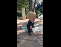 Collab BitchMP - Boss baby costume character walking around 