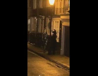 cat woman seductive walk street night