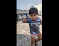 Little girl cricket bat falls fail 