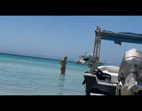 Collab IITW - Woman in bikini and poses near a boat at the beach Part 2