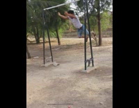 Guy lands on face after failed acrobatic move