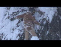 JerrySlams - Snowboarder stuck on snow cliff