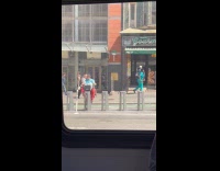 Woman use locked rental bike to exercise