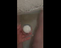 Bath bomb plastic covers inflates with water