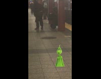 Guy lifts leg up and down station 