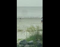 Girl white pants step by step sand