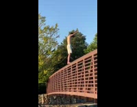 Man Backflips on Bridge then Lands Badly