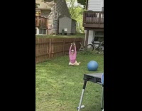 Pink shirt girl gets dragged across grass