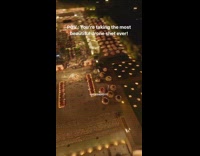 Drone captures fireworks show at wedding 