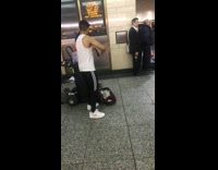 Collab Subway Creatures - Guy plays Summertime Sadness by Lana Del Rey on the violin in subway station #BluePointWhatTheL