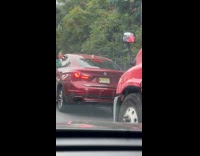 Baby doll smokes sneaks outside car window
