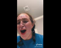 Girl face mask holographic homophobic