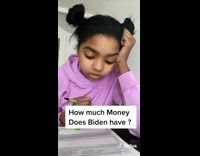 Girl solves math problem about trump biden 