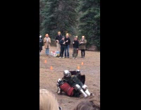 People watches two knights fight at park