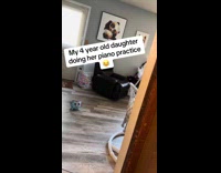 Kid practicing piano singing big balls 