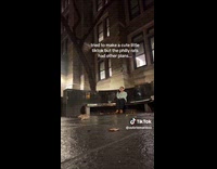 Woman sits for video then rats passes