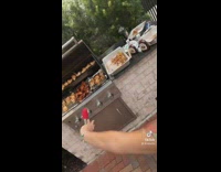 Woman films their pool party with no one attending