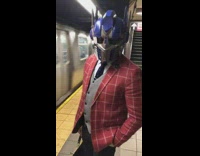 Corona virus blue transformers mask black tie 