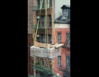 Hot tub delivered and lifted by crane 