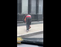 Collab winy - Man vacuum sidewalk with his boxers out 