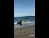 Man Pans Camera on Coffee and Sea