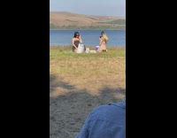 Woman black dress kneel picnic dramatic pictorial