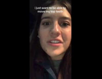 Woman frustrated about teeth not moving 