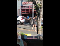 Collab IITW - Woman black dress angry vehicles interrupt photoshoot