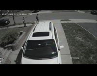 Lady rollerblades onto street falls fail security