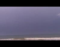 Slow motion lightning on the night sky