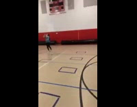 Girl gets tied to a rope on the ceiling and get pulled by her classmates, hits the roof