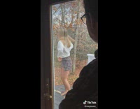 Dad judging daughter making dancing tiktok video 