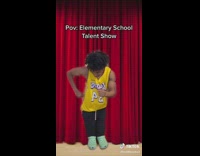 Collab BitchIG2 - Guy in yellow Lakers jersey red curtain elementary school talent show tiktok