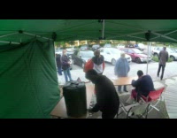 Time lapse seniors line up green canopy 