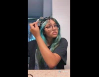 Collab BitchIG2 - Girl two different blue hair bang color