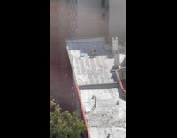 Collab WINY - Couple practices ballroom dance on the rooftop