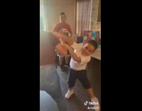 Little boy kid cousin hyper hits people