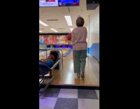 Birthday woman bowls and slipped on floor