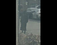 Guy dressed in Grim reaper costume walks down street