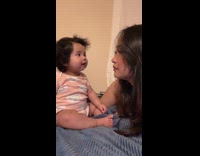Collab ClipsIG - Baby sitting laughing at mom