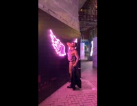 Man stripper exotic outfit Carnaby wings neon