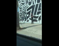 Guy black white mural wall tripod watch 